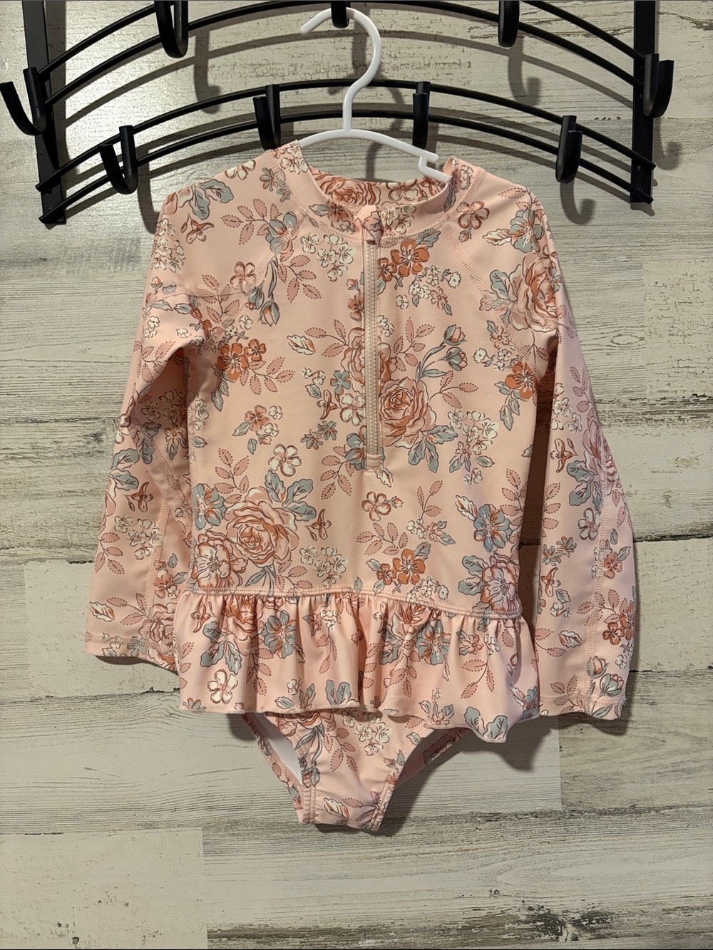 ❤️ PICK 4/$20Long-Sleeve Pink Floral Ruffle One-Piece Bodysuit for Kids